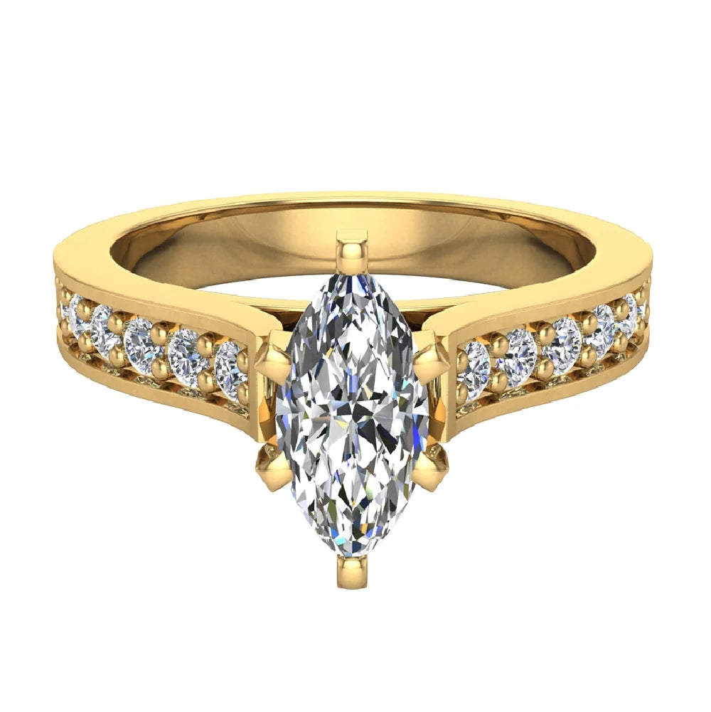Marquise Cut Diamond Ring 14K Gold 1.00 CT TW S711716