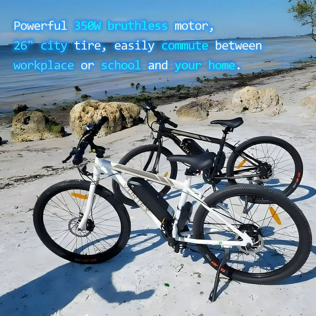 Black 26 In. 36 V 350 W 12.5 AH 7 Speed Electric Bike A283