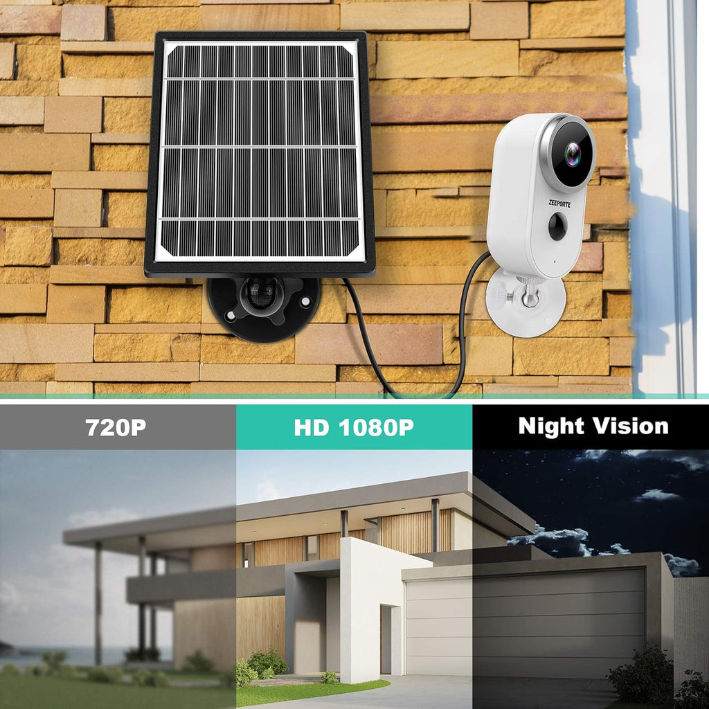 1080P Solar Powered Outdoor Security Camera System with Night Vision S380421
