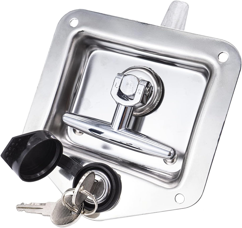 4 Pack Stainless-Steel T Handle Lock with Gasket and Keys D6162