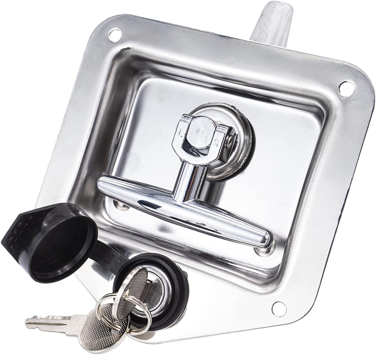 4 Pack Stainless-Steel T Handle Lock with Gasket and Keys D6162