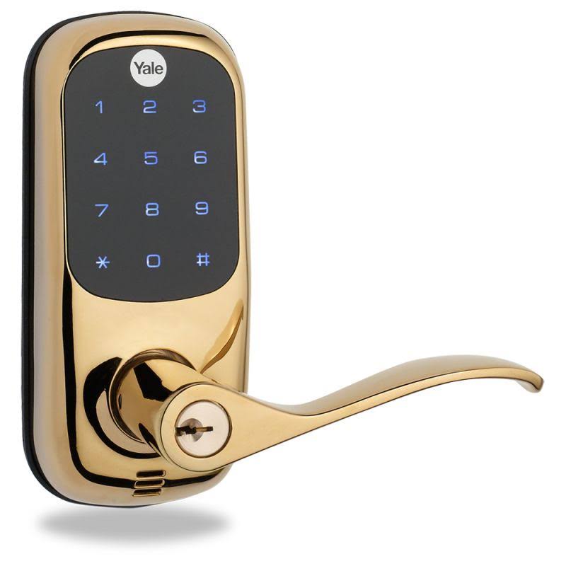 Polished Brass Touchscreen Lever Lock K7289