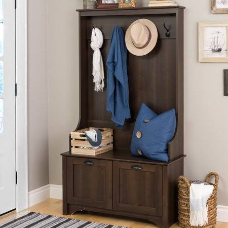Espresso Hall Tree with Bench W991564