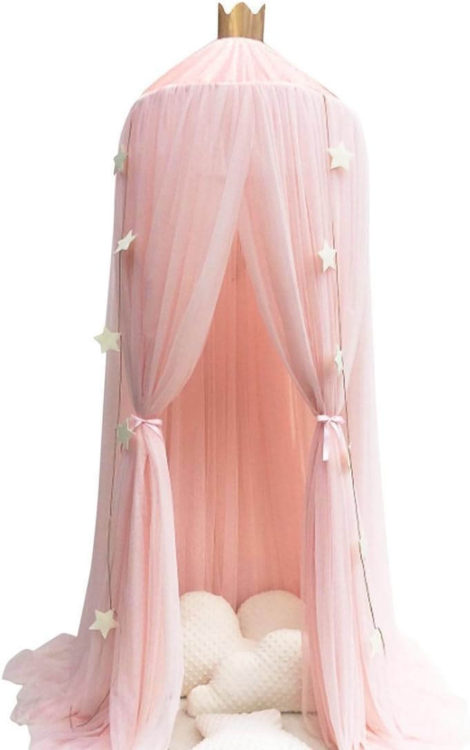 White Round Lace Dome Bed Canopy J5804