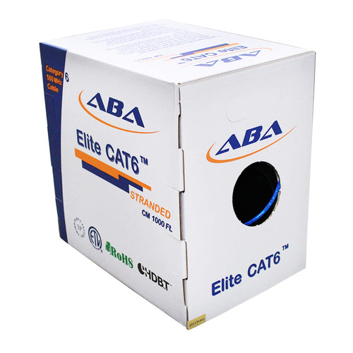 1000ft Cat6 Stranded UTP Cable, 24AWG, Blue M92069
