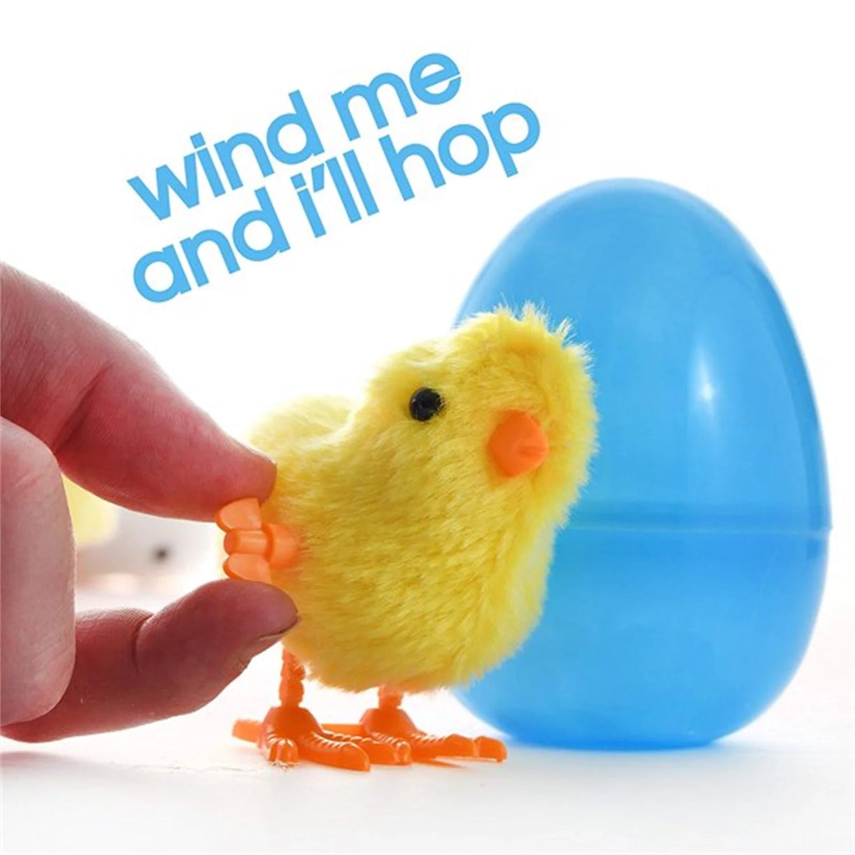 Easter Chain Rabbit Wind Up Toy 8PCS Plastic Egg Cartridge Toy N15756