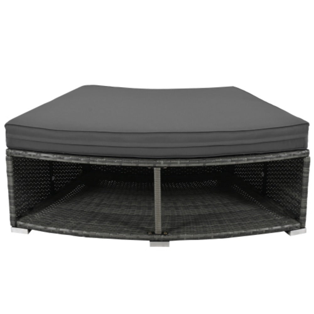 9-Piece Rattan Wicker Outdoor Sofa Set with Tempered Glass Coffee Table K795374