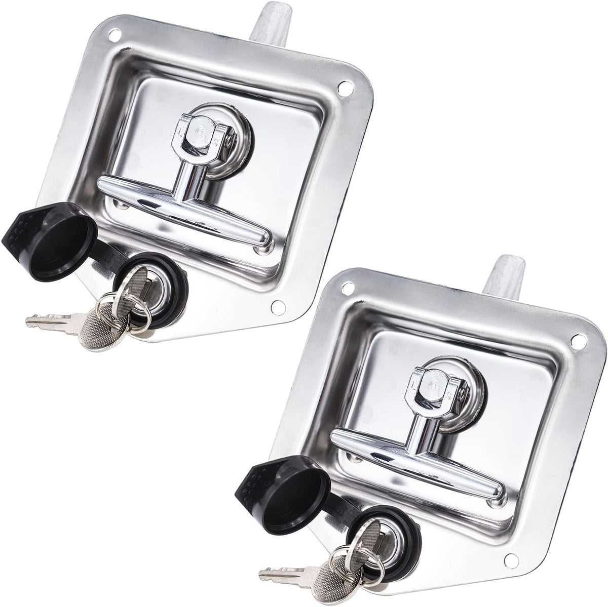 4 Pack Stainless-Steel T Handle Lock with Gasket and Keys D6162
