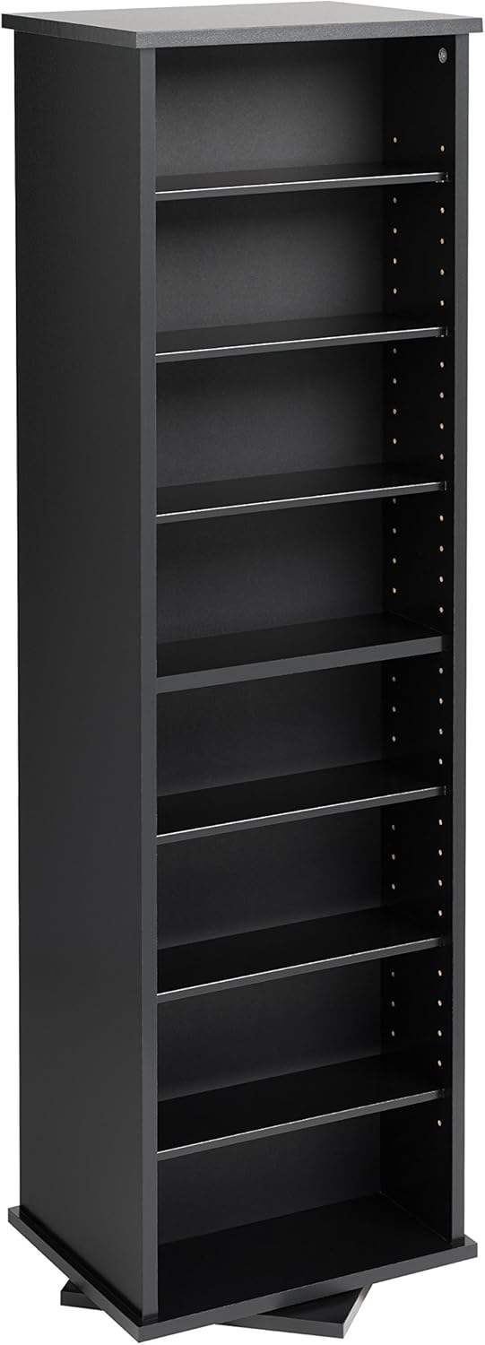 Black Two-Sided Spinning Tower Storage Cabinet J64978