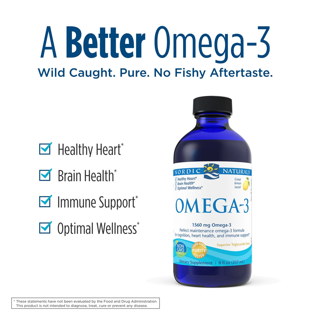 Omega-3 Liquid Fish Oil, 8 Oz H325