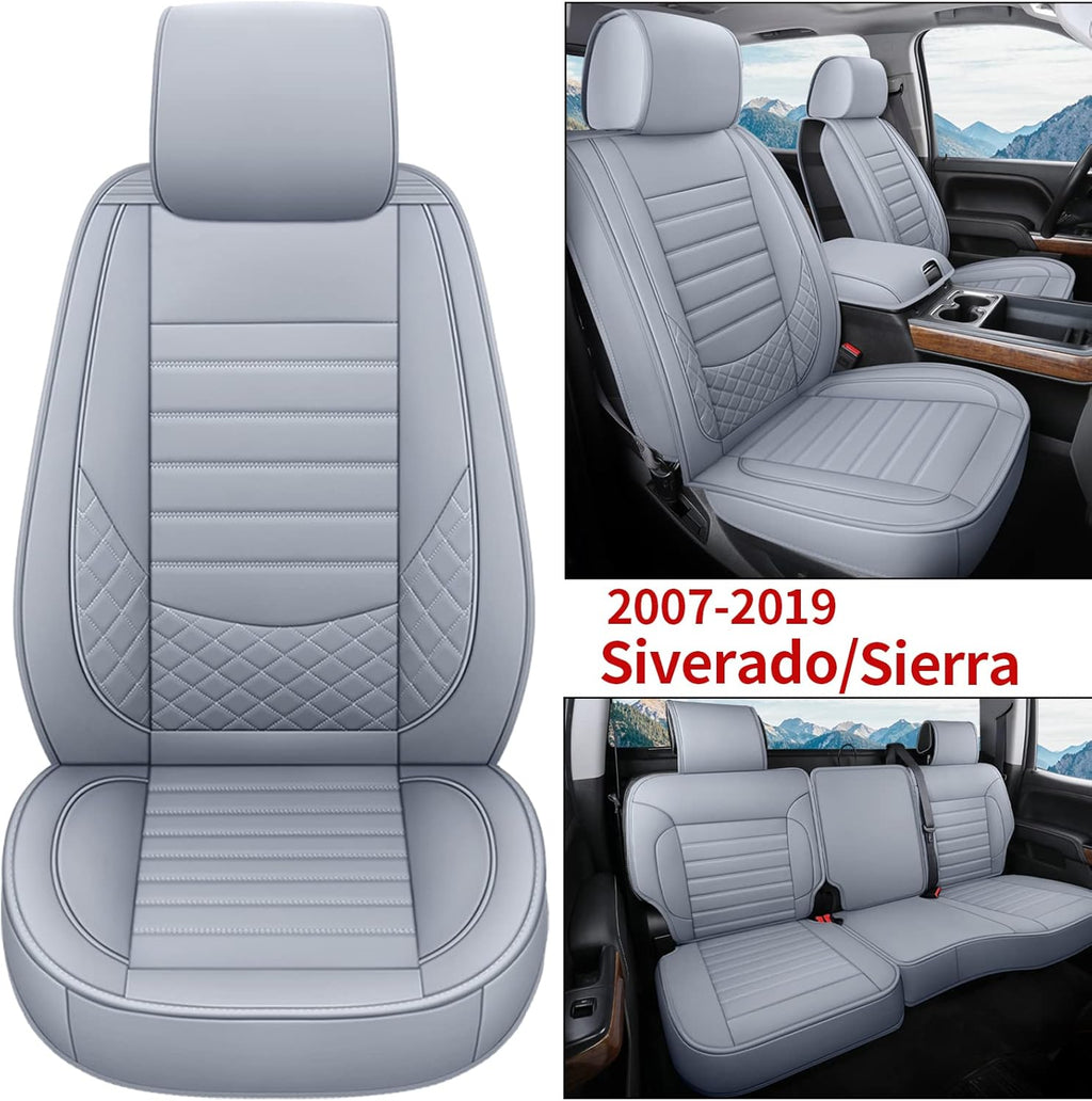 Black Non-Slip Leather Car Seat Covers Full Set S348542