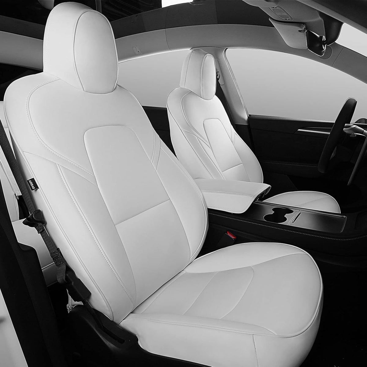 White Nappa Leather Car Seat Cover A8899