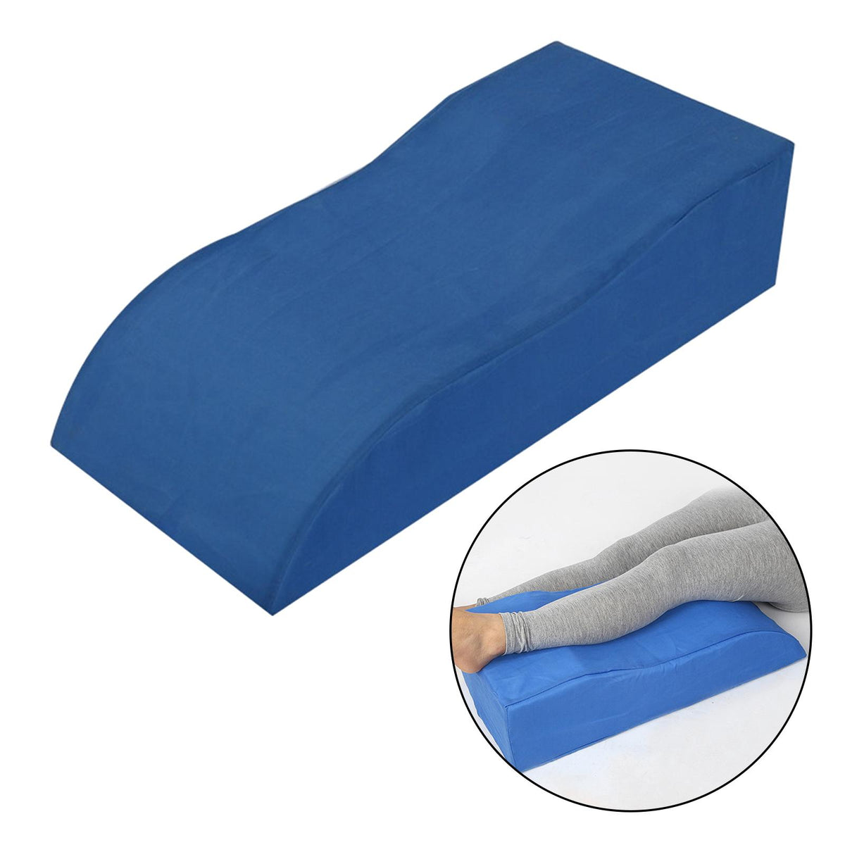 Blue Linen Curved Camping Pillow Y852