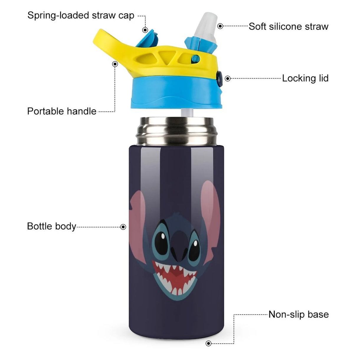Vacuum Insulated Stainless Steel Water Bottle with Straw H872232