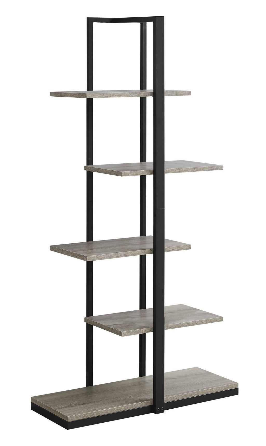 White Silver MDF Metal Bookshelf Y5961