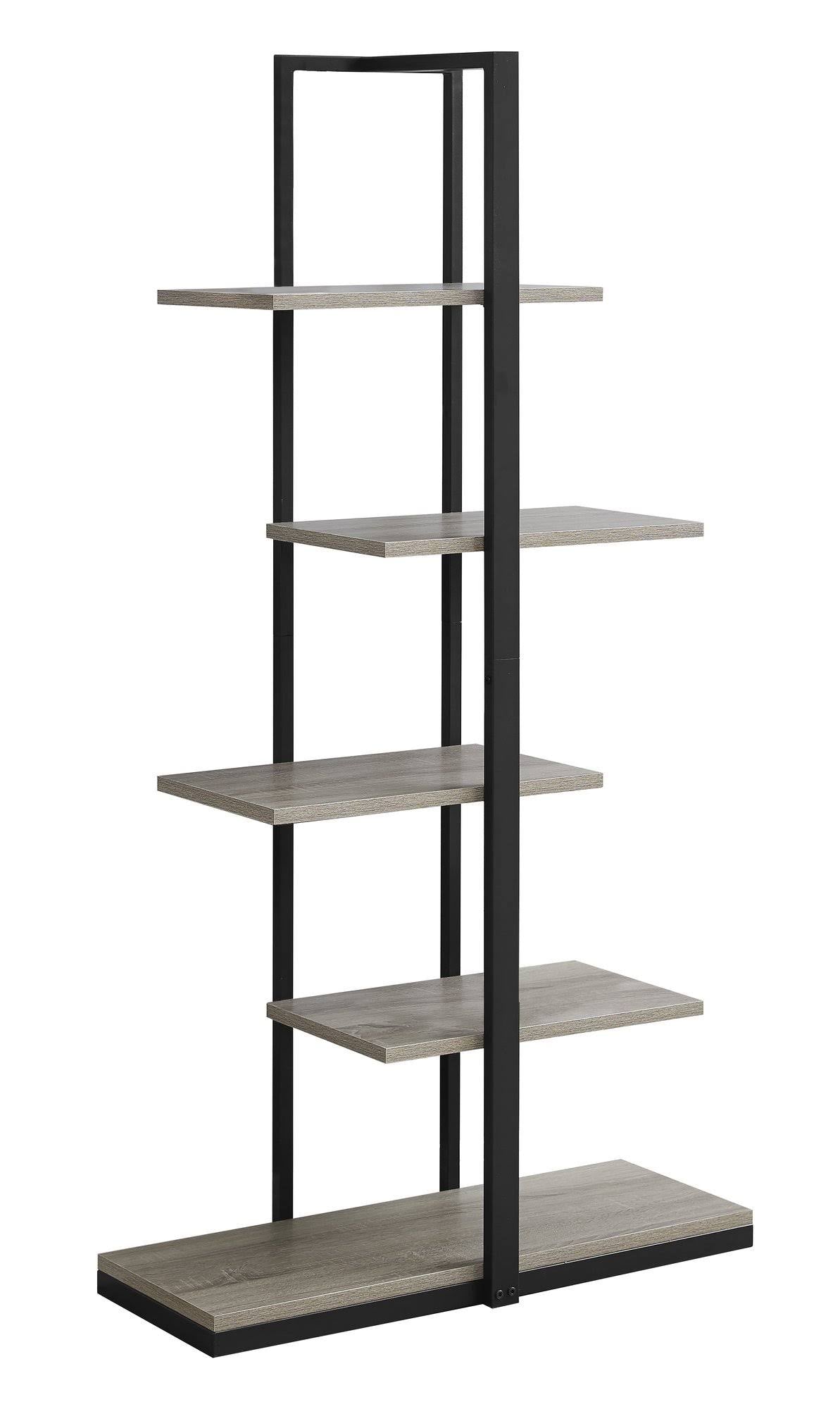 White Silver MDF Metal Bookshelf Y5961
