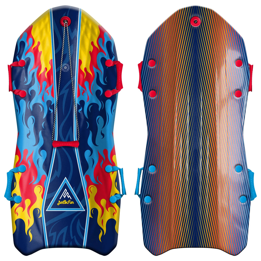 Blue Foam Snow Sled with Sound Effect 2-Pack with Tow Rope and Handles D5767