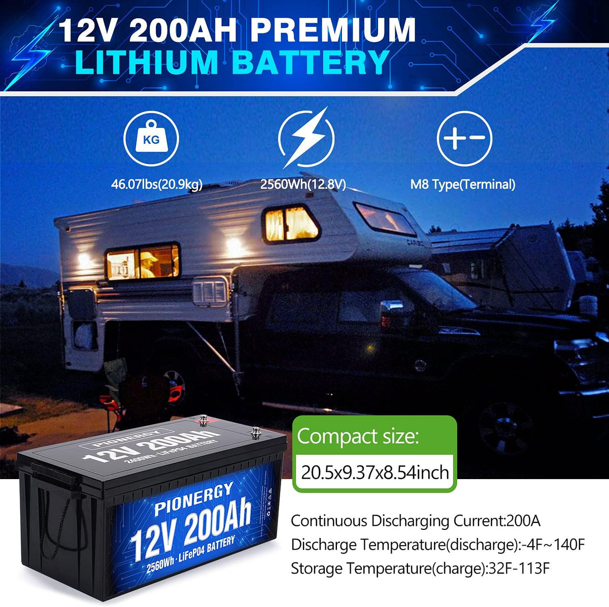 12V 12Ah LiFePO4 Battery Pack of 2 C397003