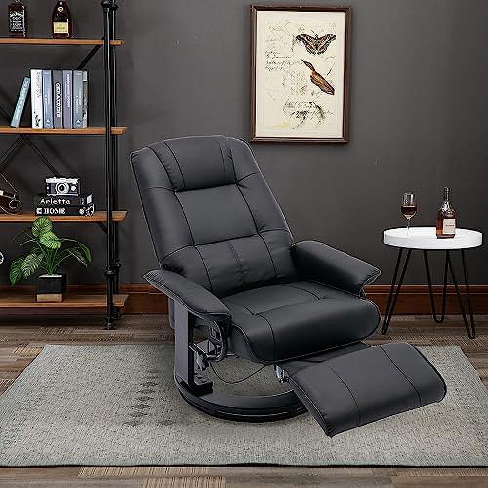 Grey PU Leather Recliner Chair with Footrest T74098