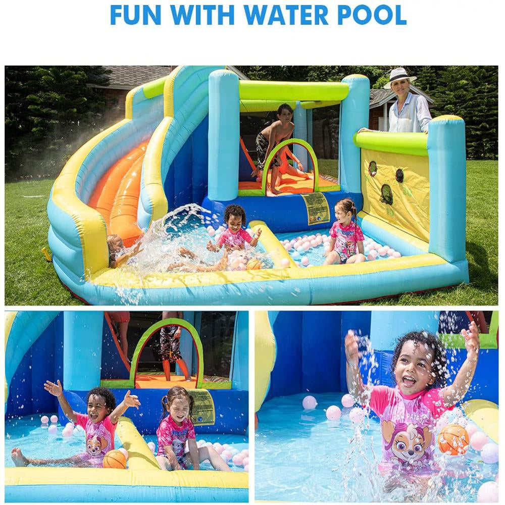 Kids Inflatable Bounce House Ball Pit Play Slide With Blower R824540