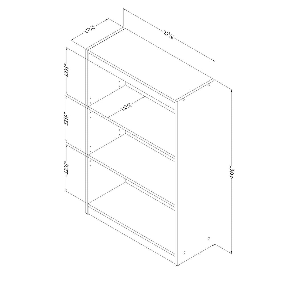 Royal Cherry 3-Shelf Bookcase P481