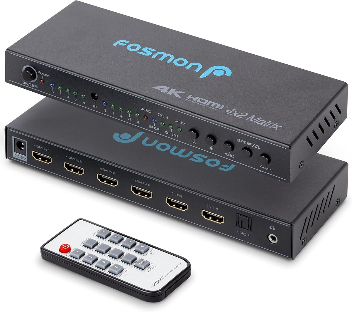 4x2 HDMI Matrix Switch with IR Remote Control Pack of 2 K831