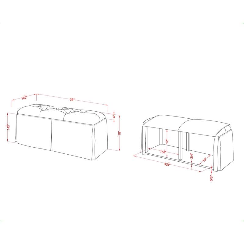 Gray Storage Bench B766845