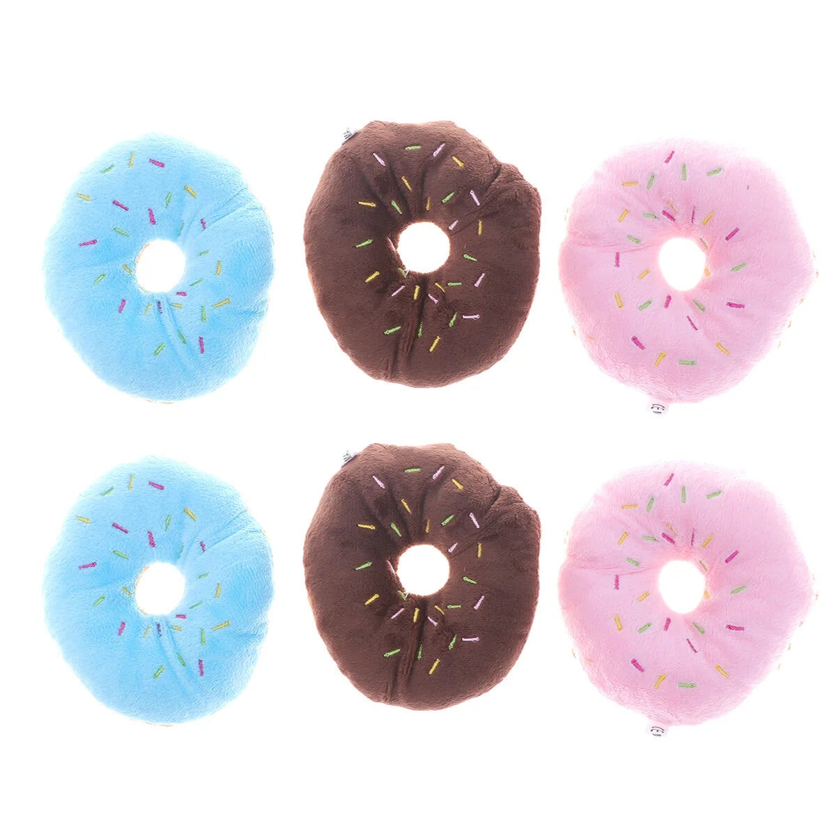 Squeaky Plush Donut Dog Toy K121