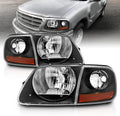 Black Crystal 4 Pieces Headlights + Corner Parking Set J148