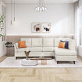 Beige L-Shape Couch with Chaise Lounge E436
