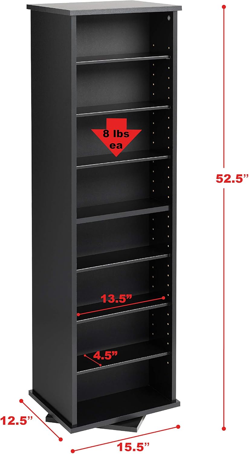 Black Two-Sided Spinning Tower Storage Cabinet J64978