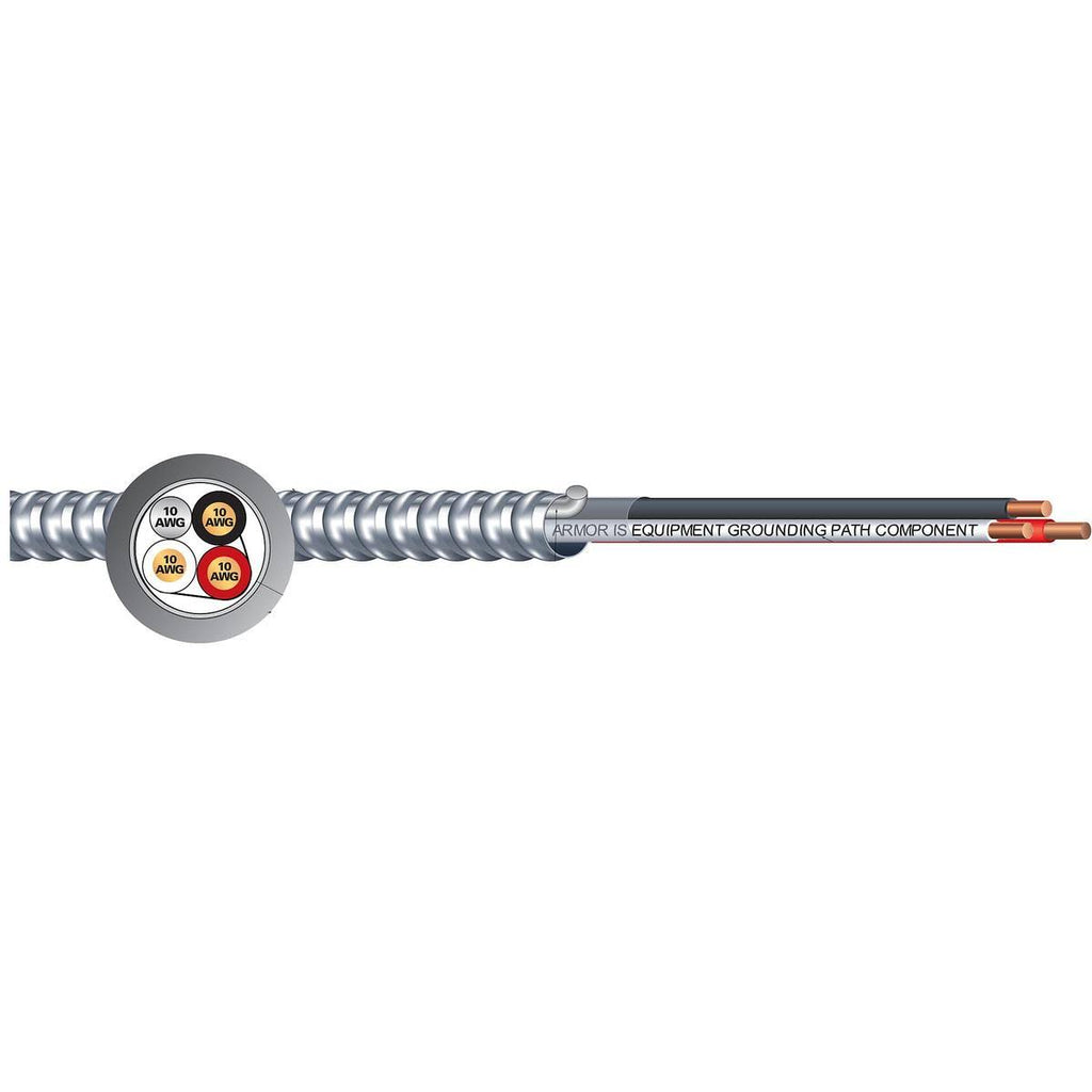 10 AWG 3 Conductor Solid Metal Clad Armored Cable Q471