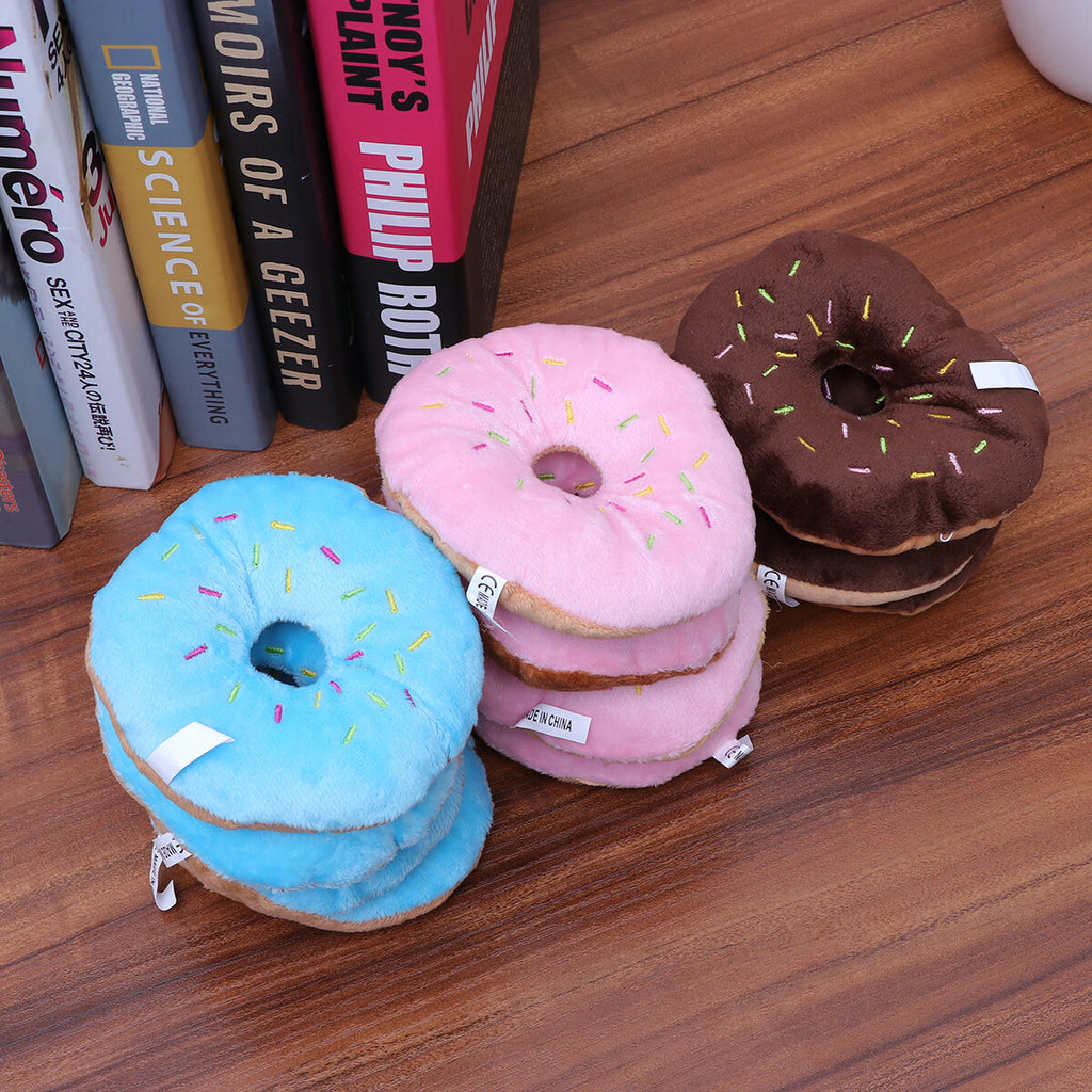 Squeaky Plush Donut Dog Toy K121