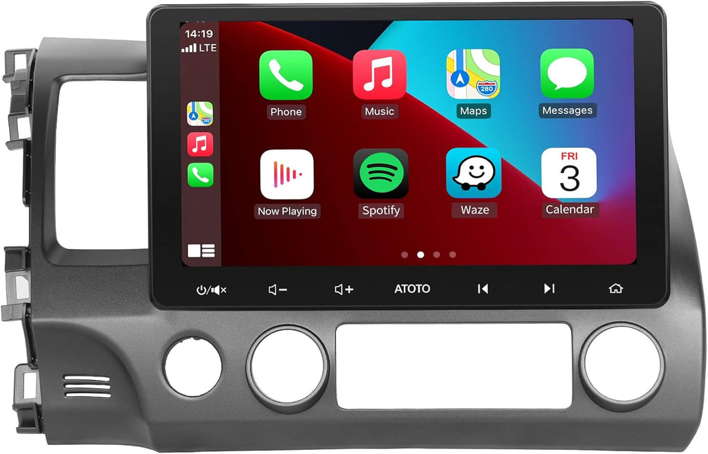 Android Double Din Car Stereo with Wireless CarPlay & Android Auto, 9inch IPS Display W68506