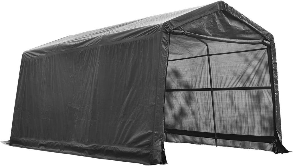 10x15ft Heavy Duty Carport Canopy with Sidewalls Portable Shed J5719