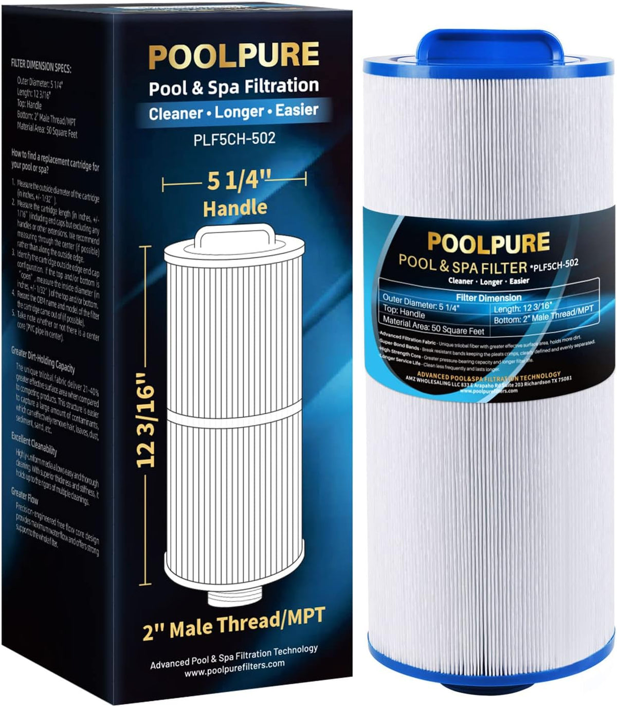 2 Pack Hot Tub Filter with 2" Male Thread K129