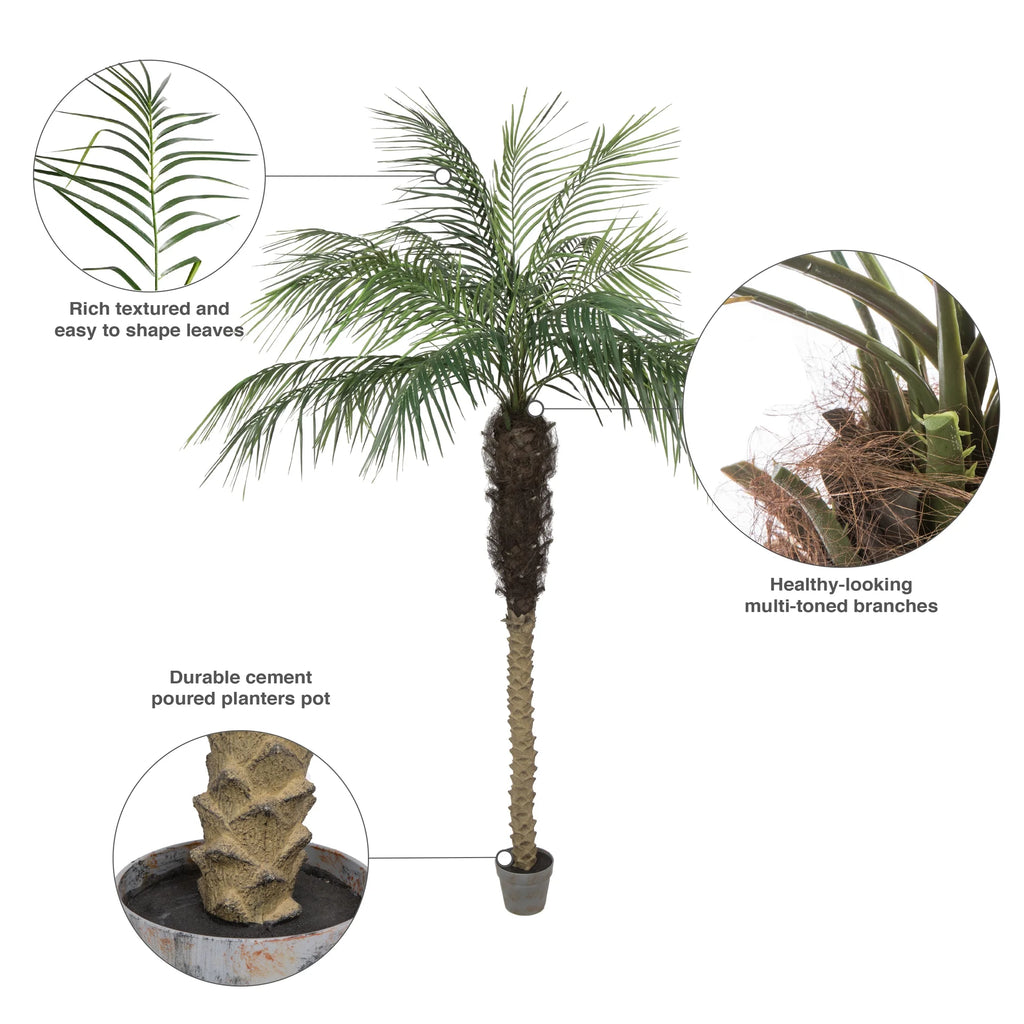 7' Artificial Potted Phoenix Palm Tree A4199