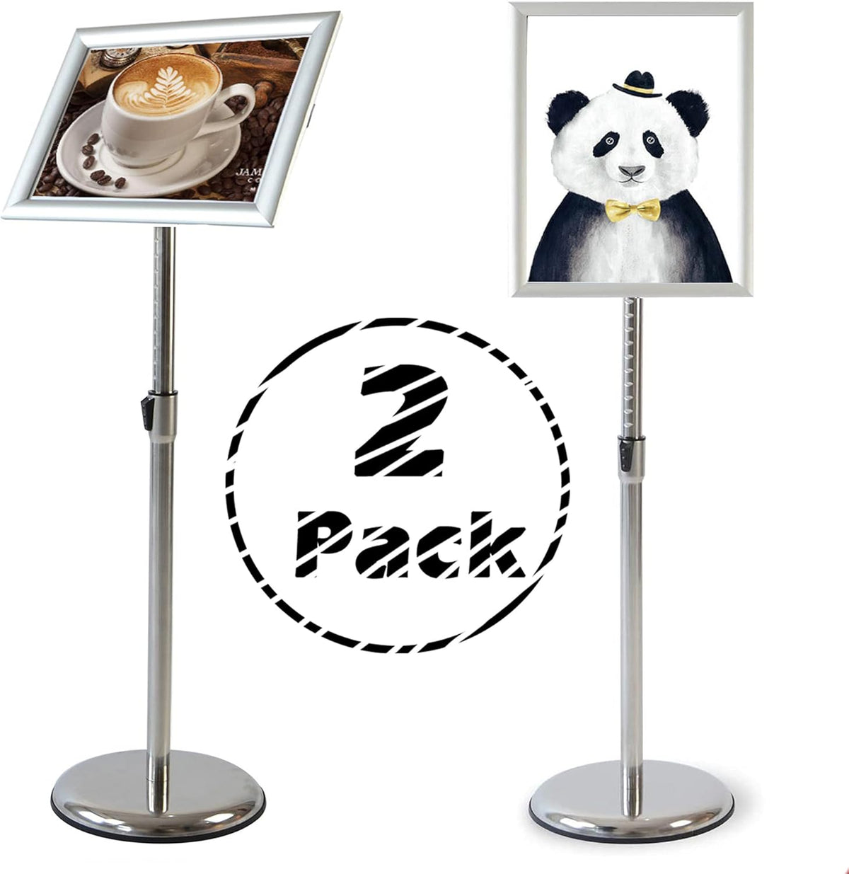 Black Aluminum 8.5” X 11” Snap-Open Frame Sign Holder, Pack of 2 R939
