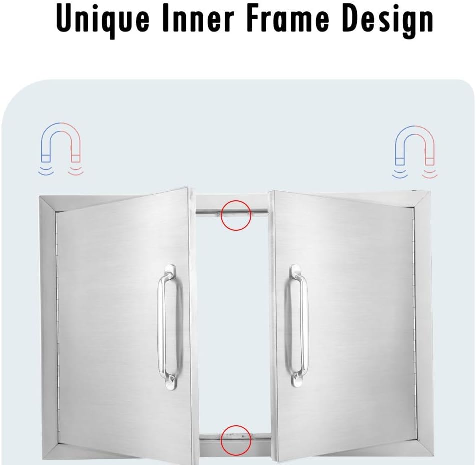 Stainless Steel Outdoor Kitchen Double Access Door C971