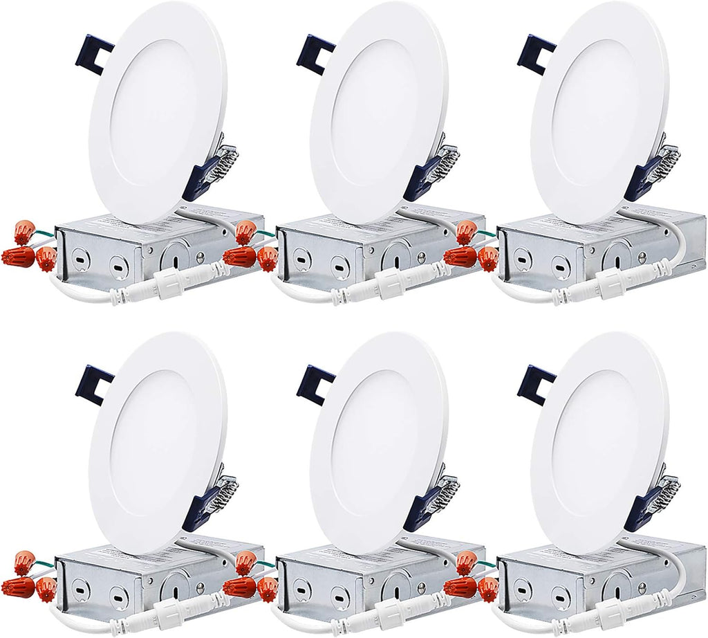 4 Inch 10.5W Ultra-Thin LED Recessed Light, Pack of 6 U817