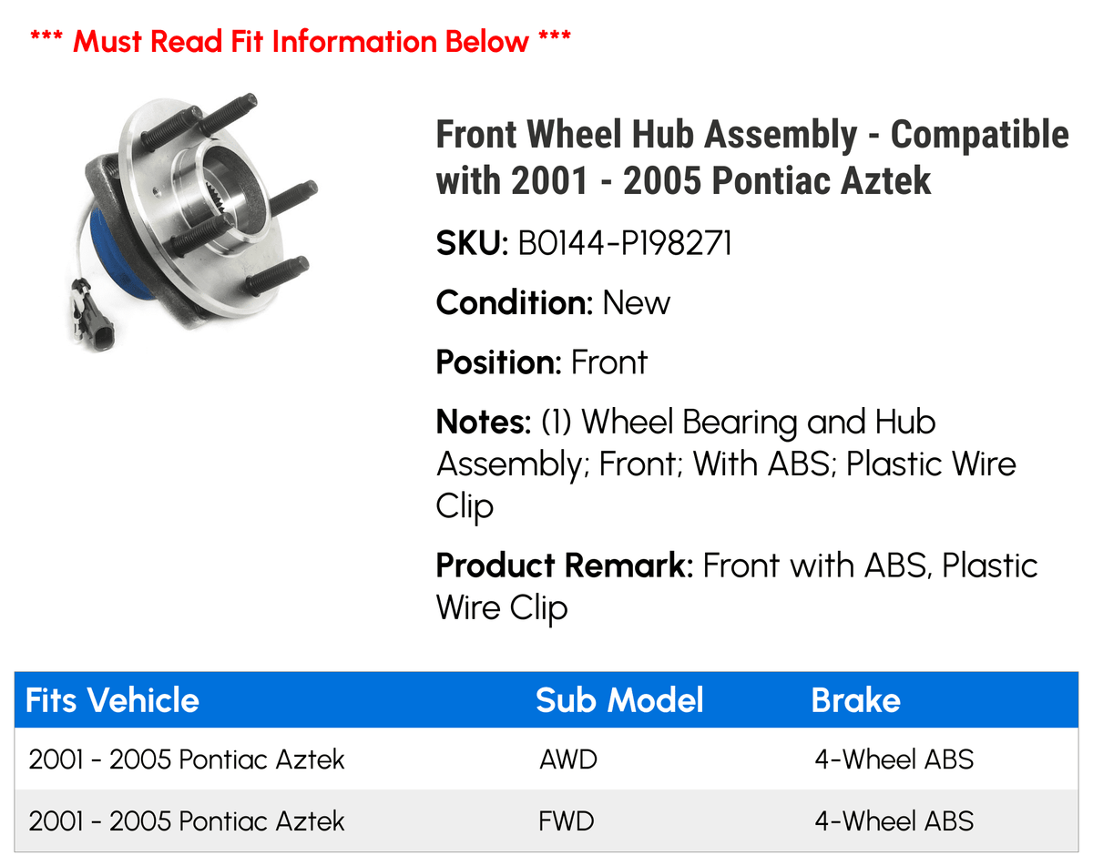Front Wheel Hub Assembly X86463