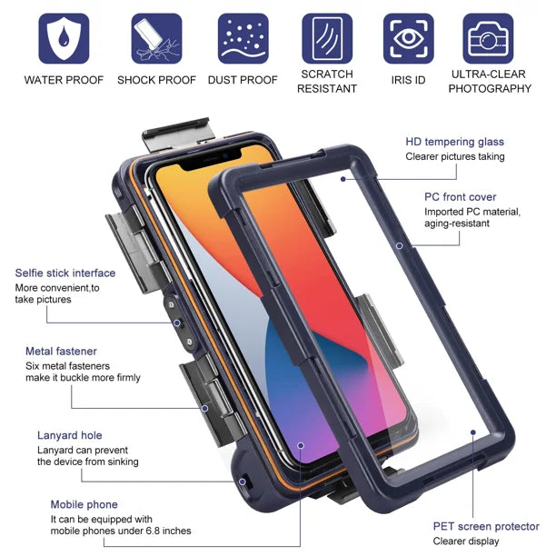 Waterproof Protective Case for Phones Up to 6.9 Inch with Lanyard S39310