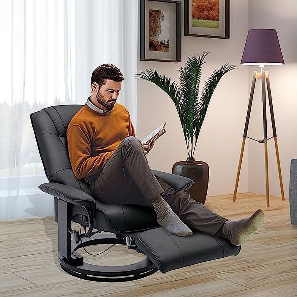 Grey PU Leather Recliner Chair with Footrest T74098