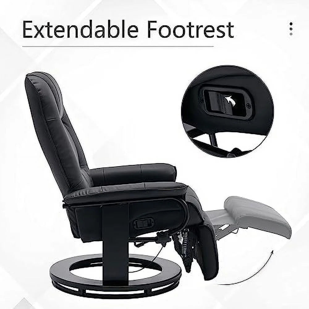 Grey PU Leather Recliner Chair with Footrest T74098