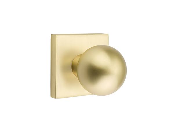 Satin Brass Privacy Set with Square Rosette G14531