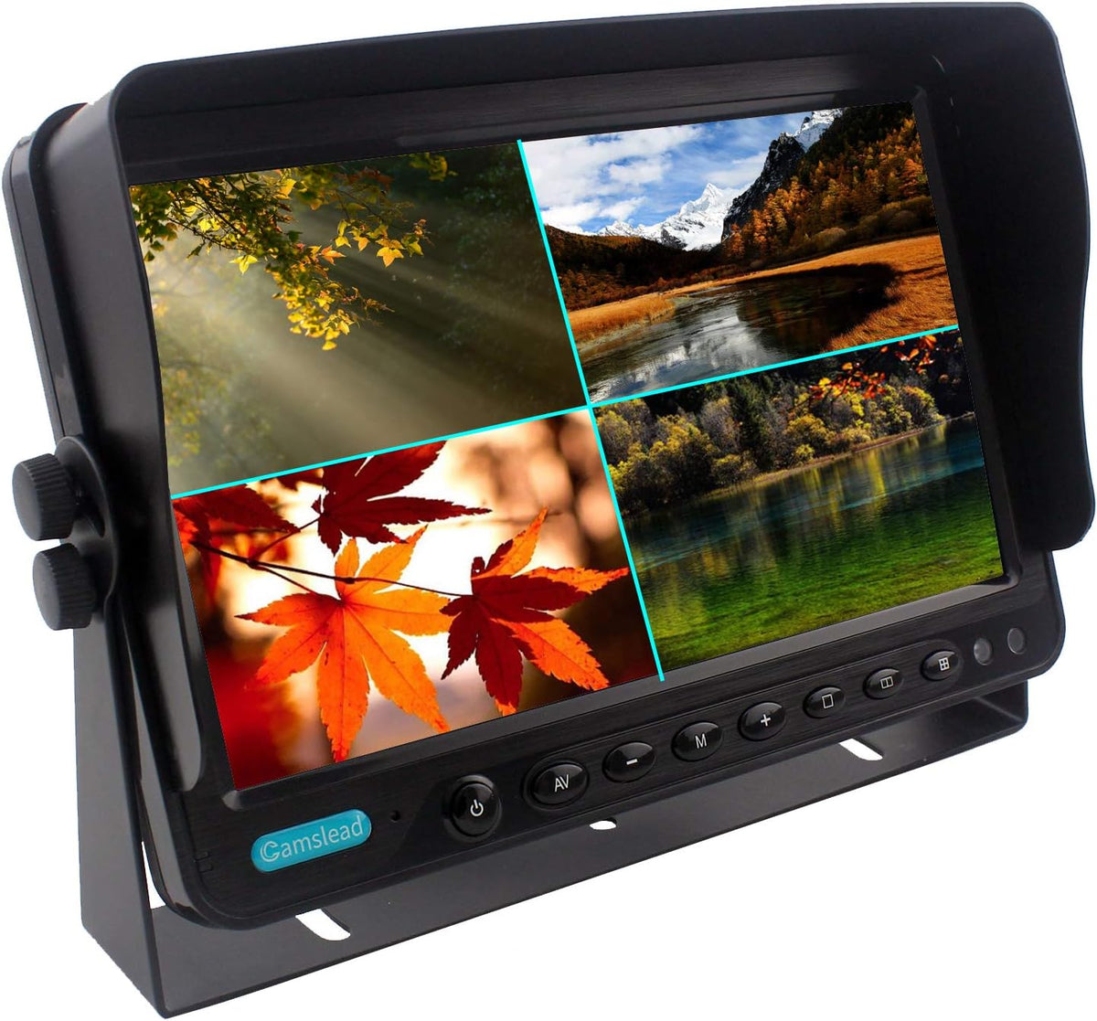 9 inch Quad Split Screen Backup Camera System for Truck Trailer RV Van Caravan Camper T396