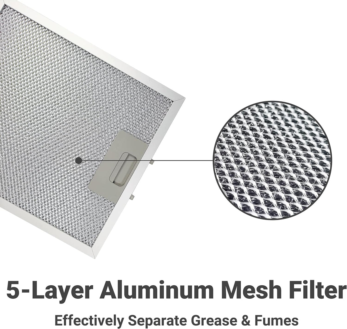 Wall Mount Range Hood 30 inch Stainless Steel Tempered Glass 3 Speed Fan Ductless Convertible F8157