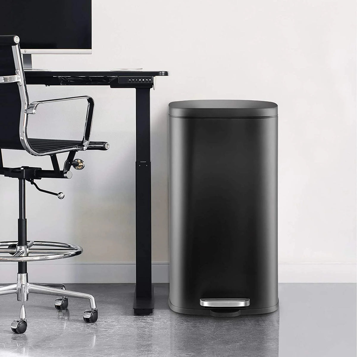 Black Stainless Steel Trash Can T282264