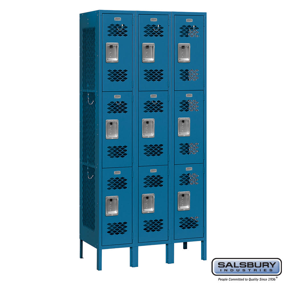 Blue Vented Metal Locker L587