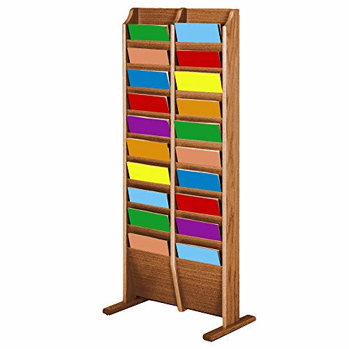 Medium Oak Free-Standing Magazine Rack R777
